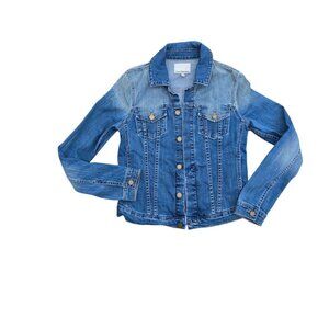 Calvin Klein Women’s Denim Jacket Medium Wash S Button Front Long Sleeve Pre-Own